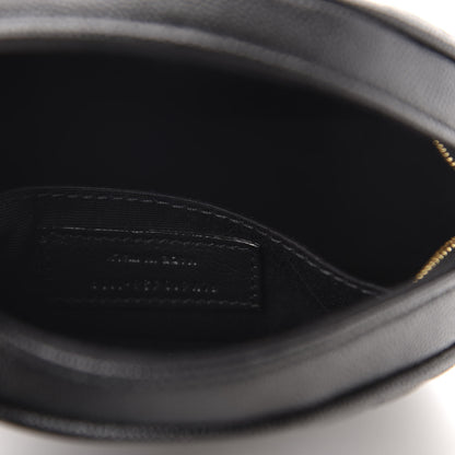Saint Laurent Grain De Poudre Matelasse Chevron Quilted Round Vinyle Camera Bag Black 9 of 10