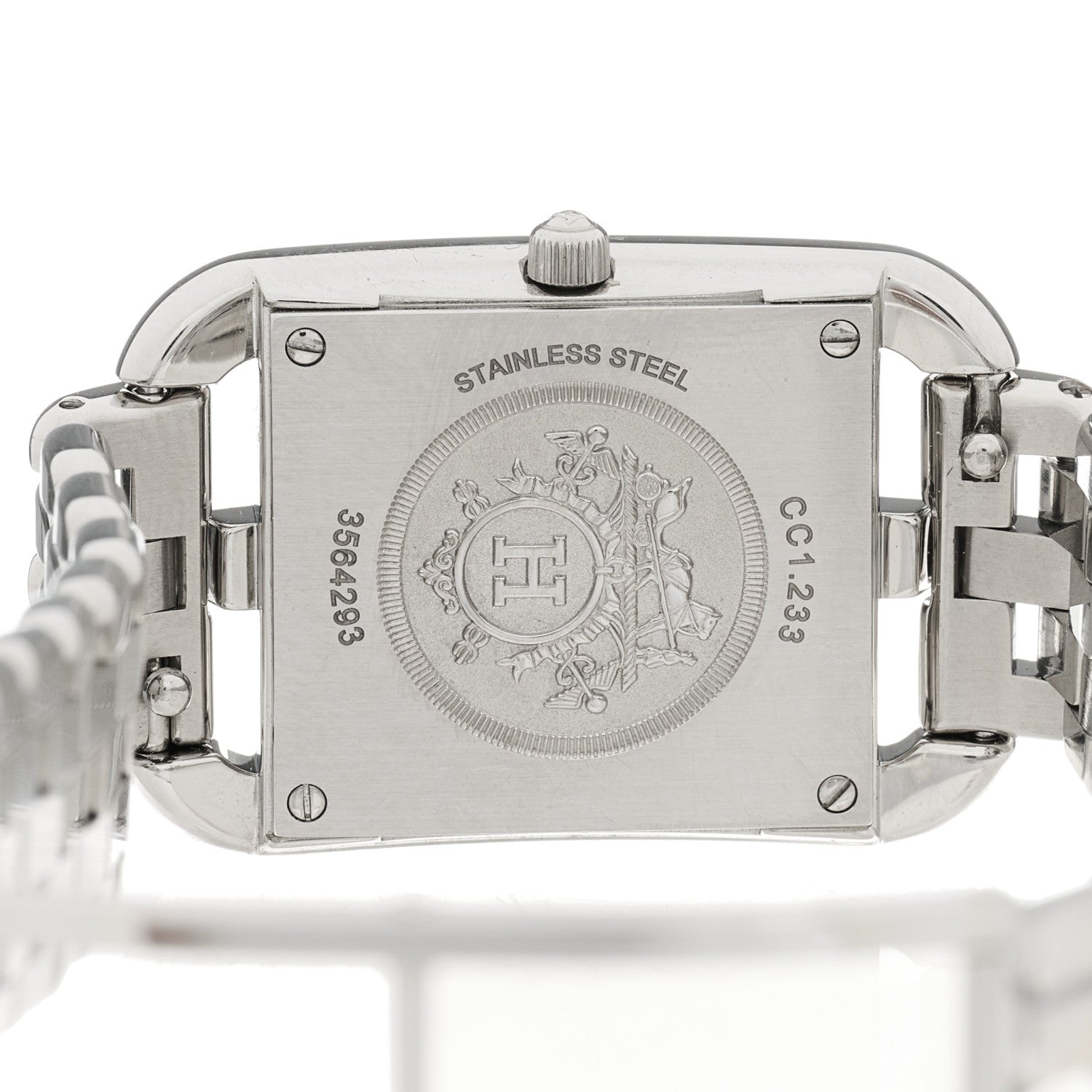 Hermes Stainless Steel Diamond Pink Sapphire Mother of Pearl 23mm Cape Cod Quartz Watch 5 of 5