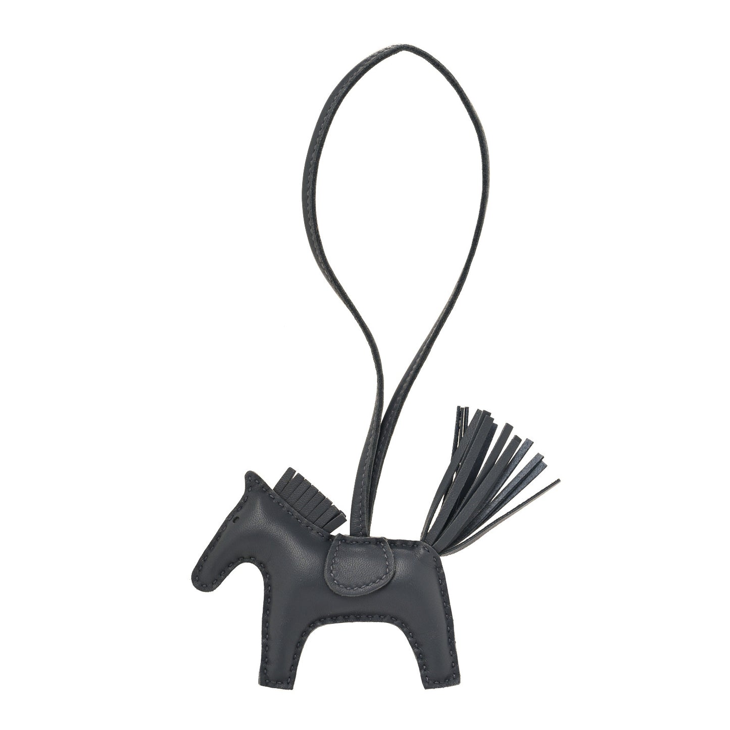 Milo Lambskin Swift Grigri Rodeo Horse Bag Charm PM Ardoise