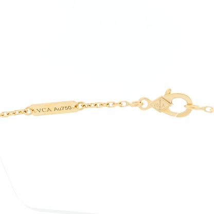 Van Cleef & Arpels 18K Yellow Gold Mother of Pearl Vintage Alhambra Pendant Necklace 3 of 4