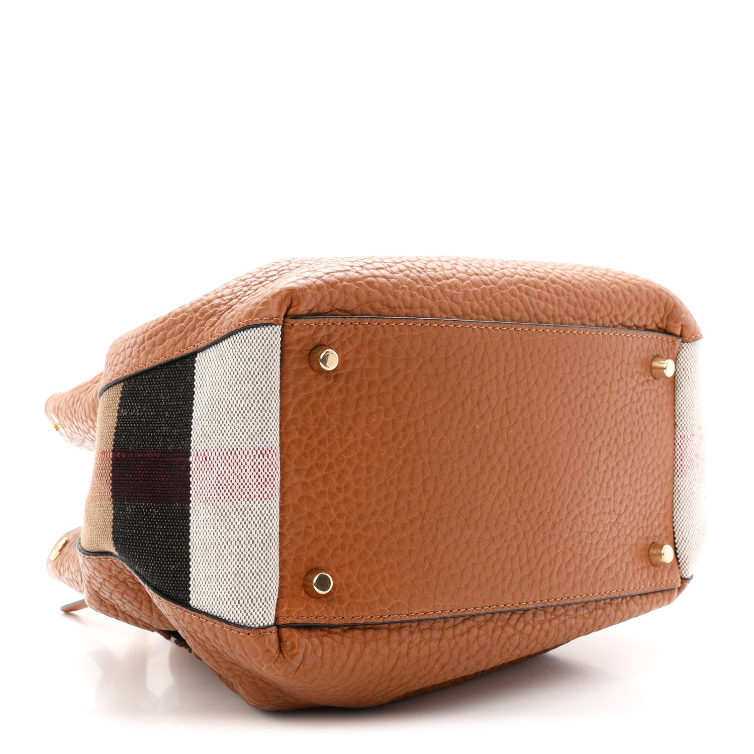 Burberry Grainy Calfskin House Check Small Maidstone Saddle Brown 4 of 10