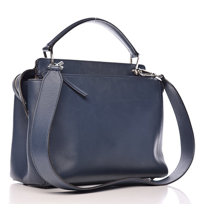 Fendi Calfskin Flowerland Studded Dotcom Satchel Blue 3 of 17
