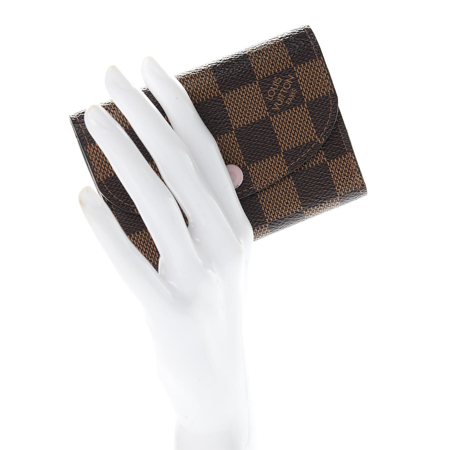 Damier Ebene Rosalie Coin Purse Rose Ballerine