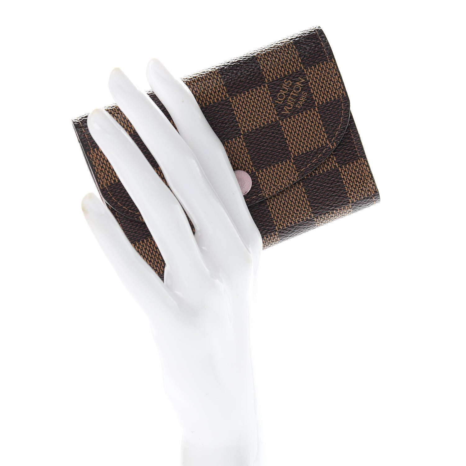 Louis Vuitton Damier Ebene Rosalie Coin Purse Rose Ballerine 2 of 9