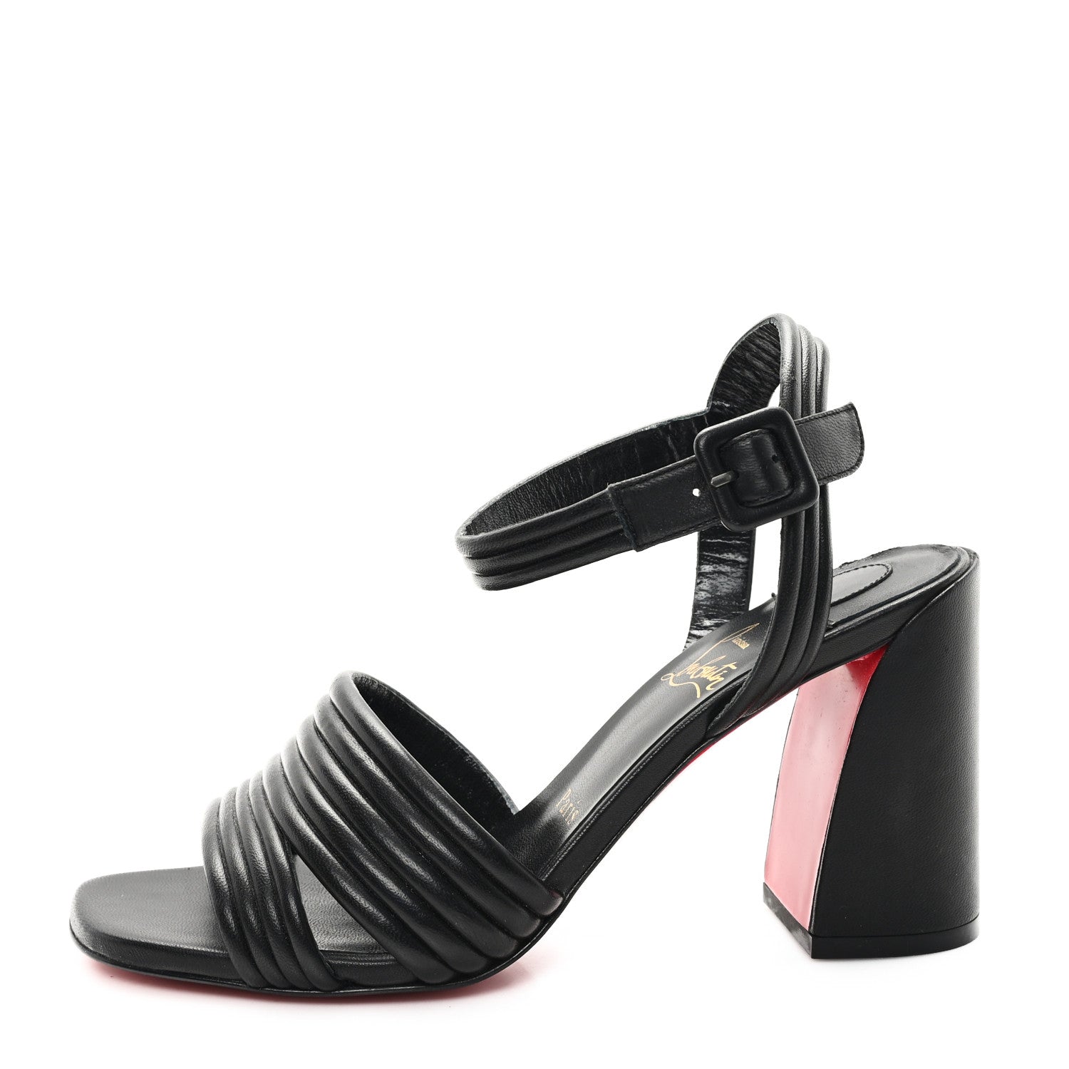 Christian Louboutin Nappa Manola 85 Sandals 37.5 Black 1 of 9