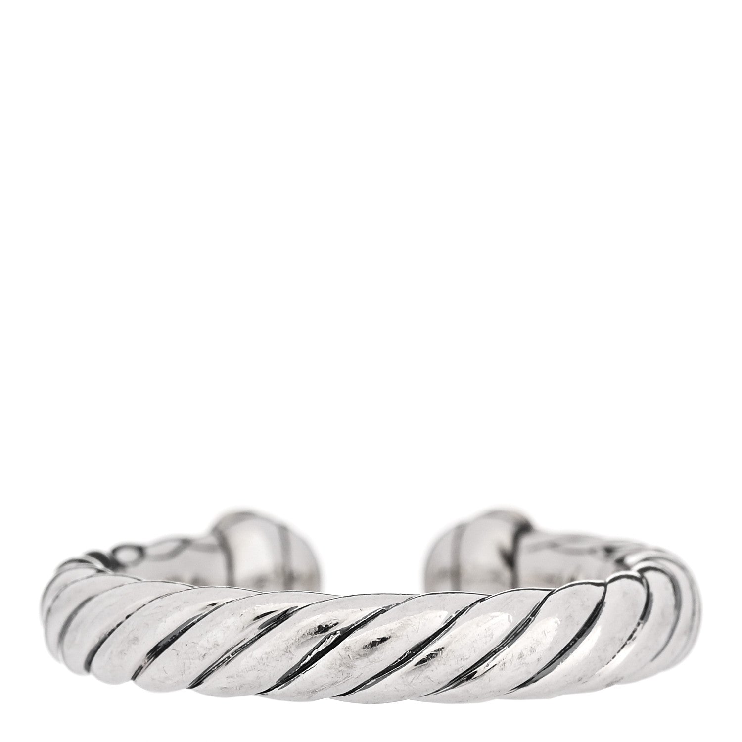 David Yurman Sterling Silver 14K Yellow Gold Petite Cable Flex Ring 49 5 3 of 4