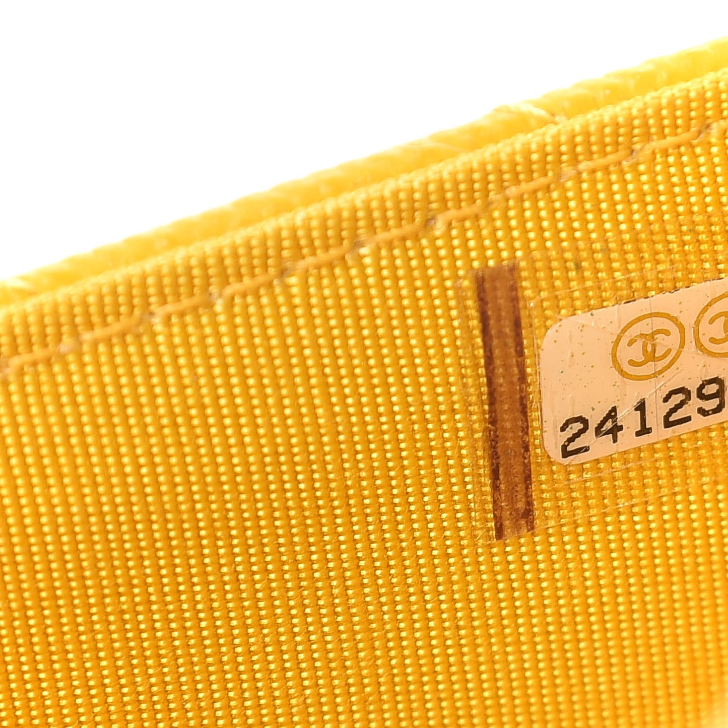 Caviar Chevron Quilted Wallet On Chain WOC Yellow