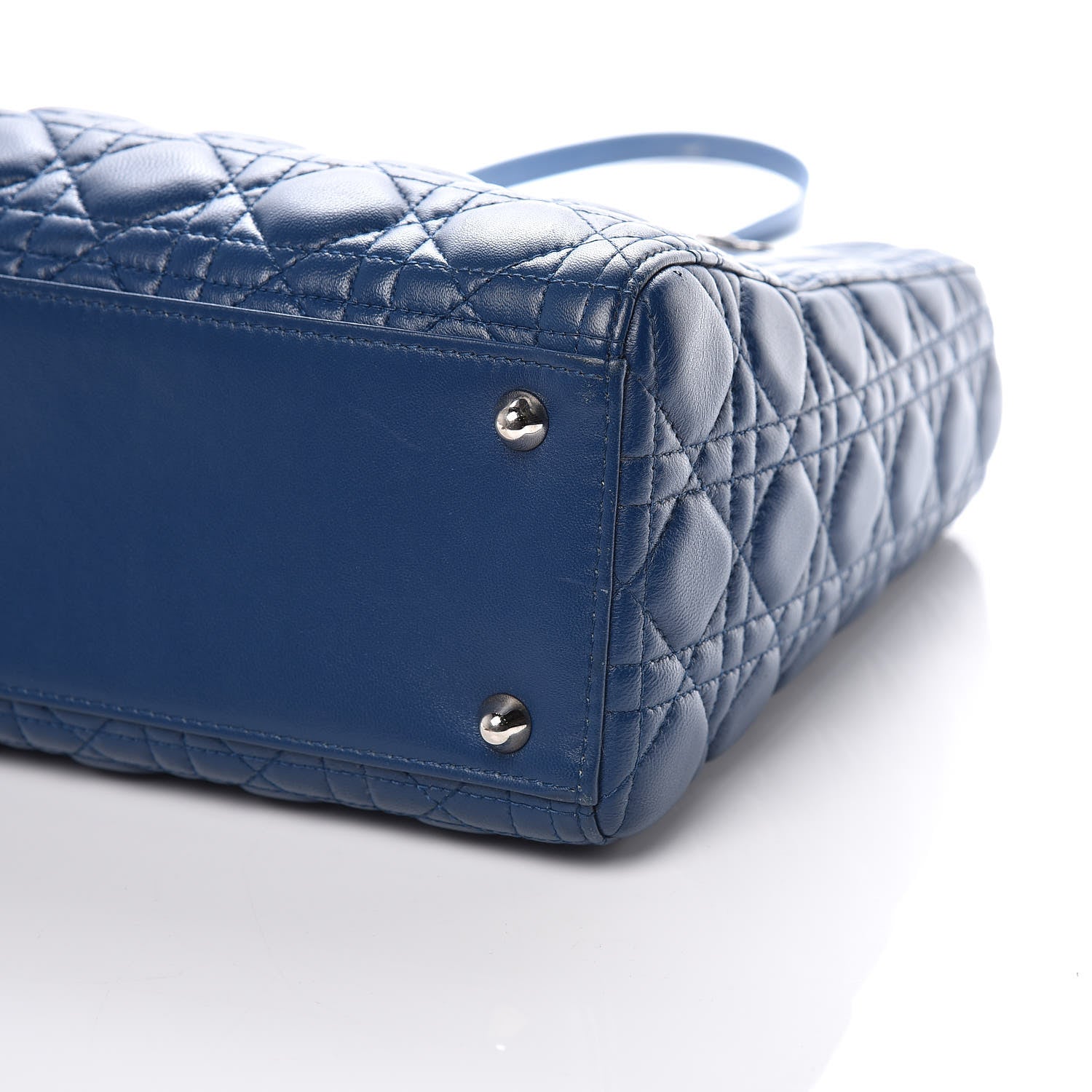 Christian Dior Lambskin Cannage Large Lady Dior Navy Blue 6 of 16