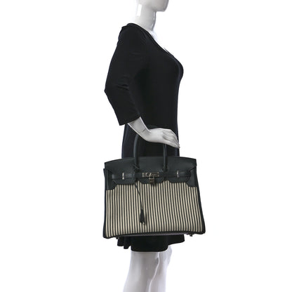 Hermes Toile Birkin 35 Vert Anglais 2 of 10