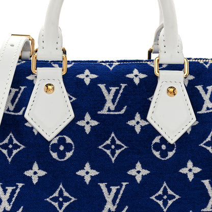 Louis Vuitton Jacquard Velvet Monogram LV Match Speedy Bandouliere 20 Blue 7 of 9