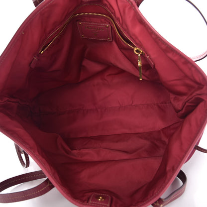 Prada Tessuto Nylon Saffiano Tote Wine 5 of 12