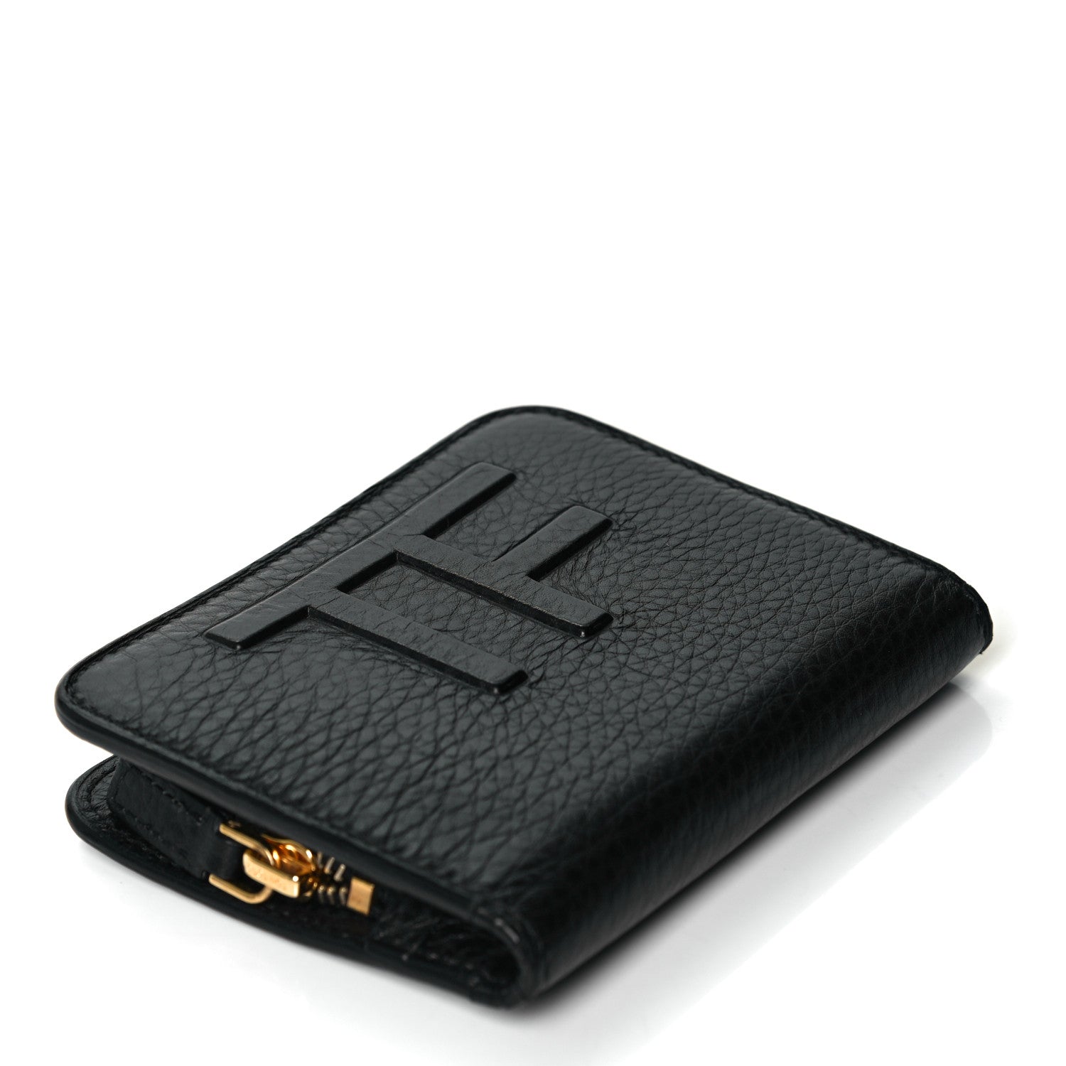 Tom Ford Grained Calfskin Zip Coin Purse Black 4 of 13