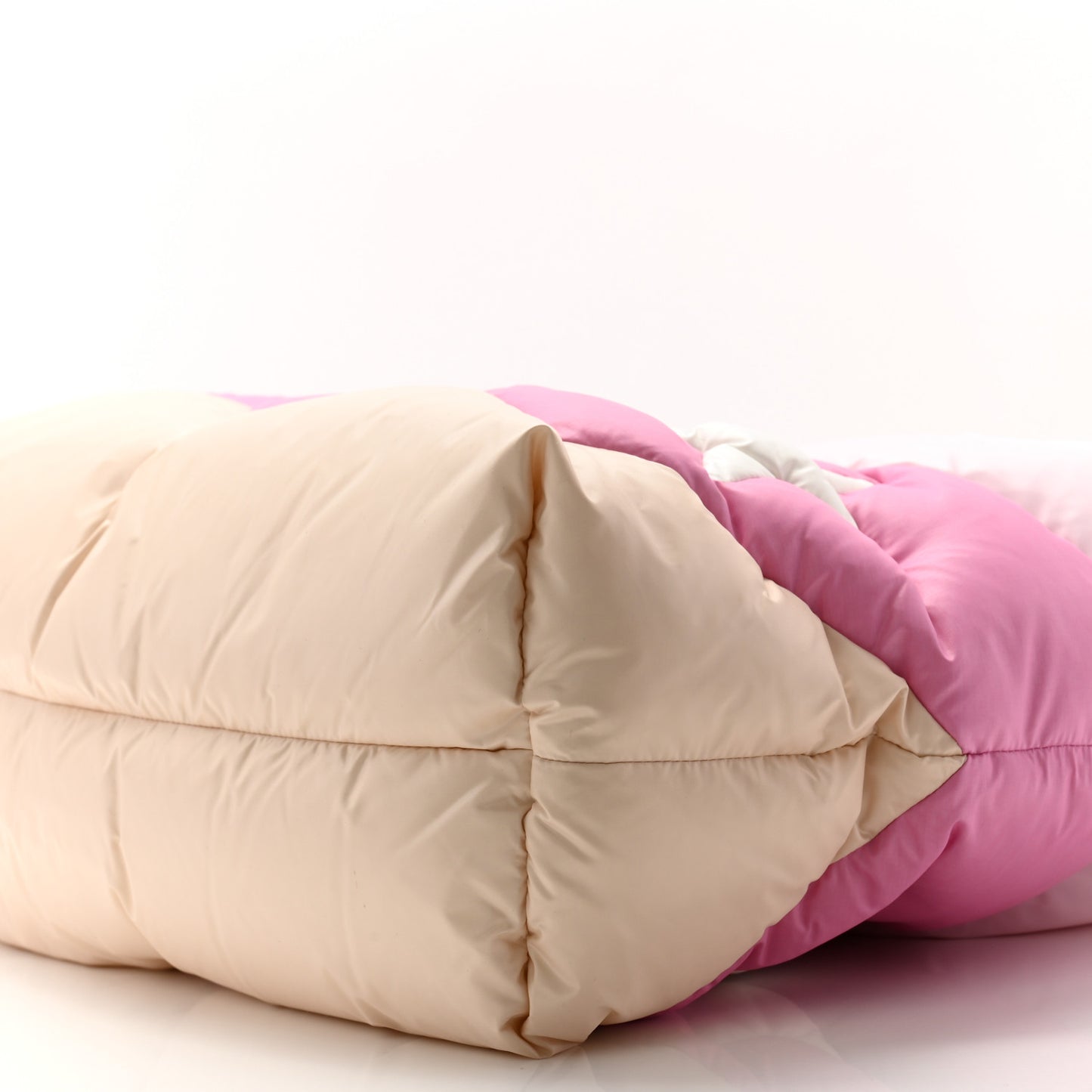 Padded Nylon Quilted Tote Alabaster Primrose