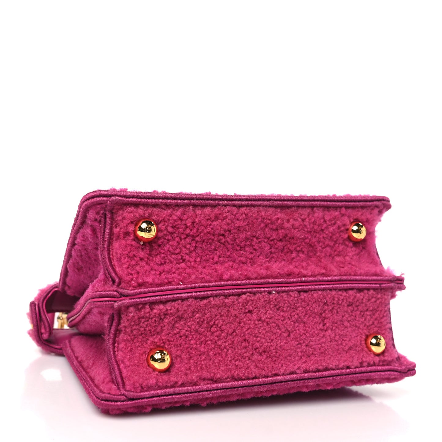 Curly Shearling Shiny Nappa Petite Peekaboo I SEE U Satchel Ciclamino Pilar