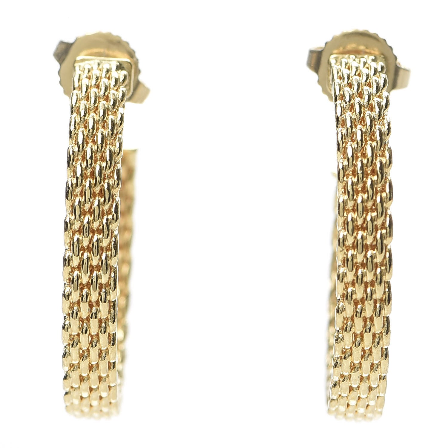 Tiffany 18K Yellow Gold Medium Somerset Hoop Earrings 1 of 5