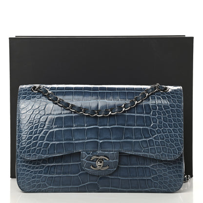 Chanel Alligator Jumbo Double Flap Blue 13 of 13