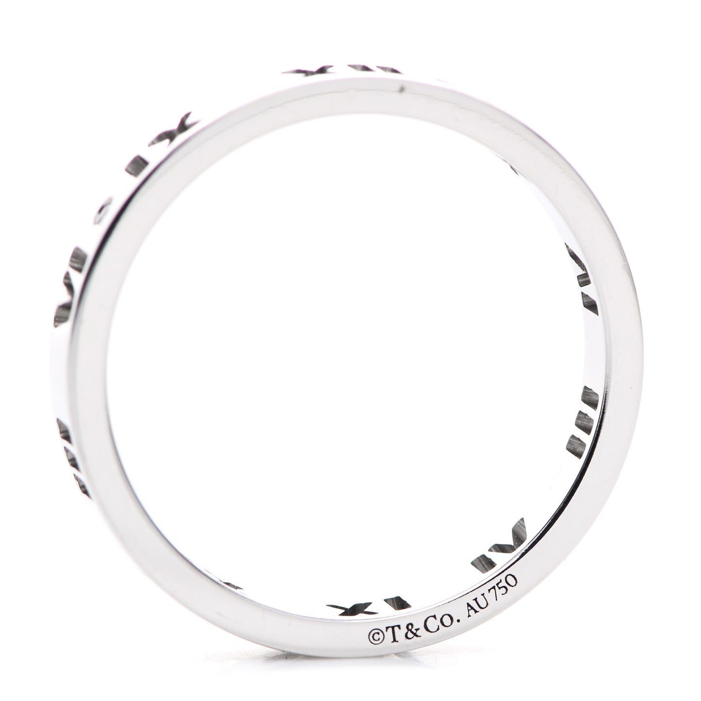18K White Gold Diamond Atlas Pierced Ring 54 6.75
