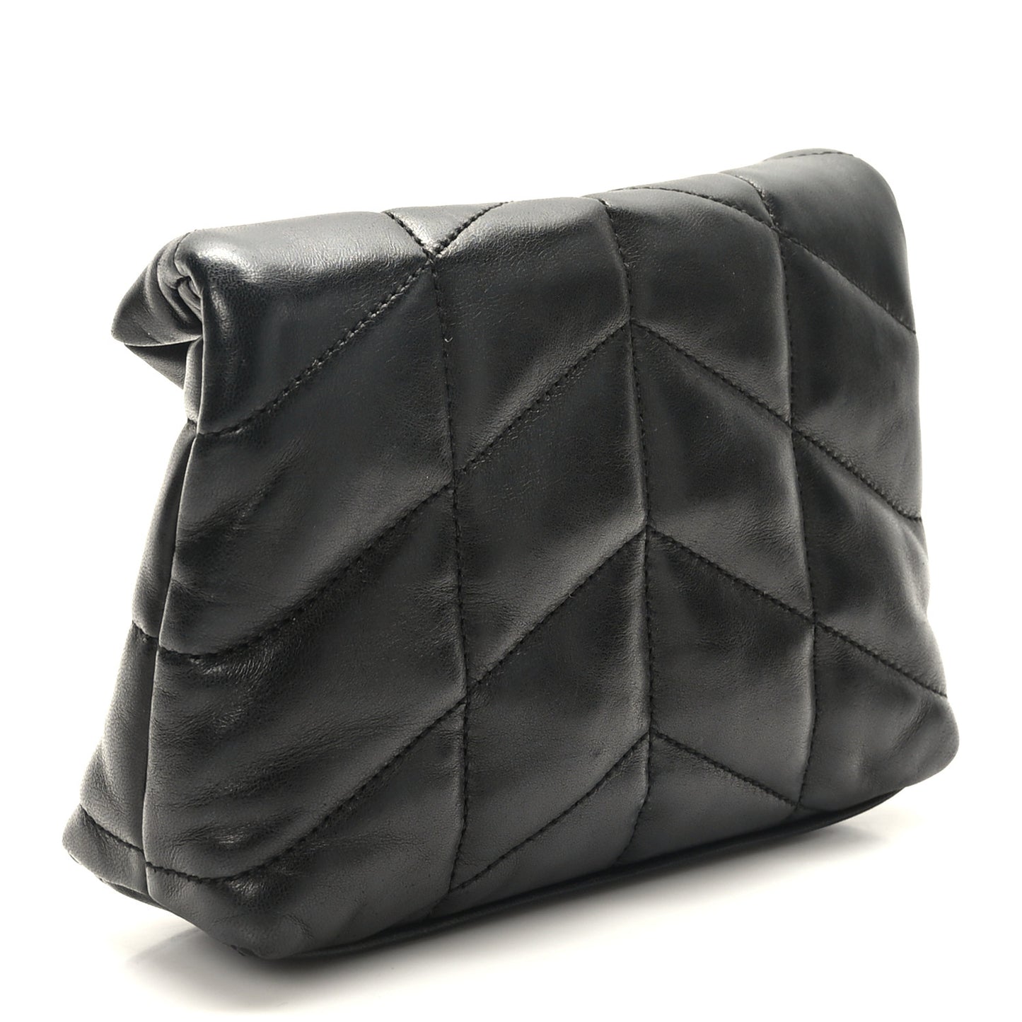 Lambskin Monogram Loulou Puffer Pouch Clutch Black
