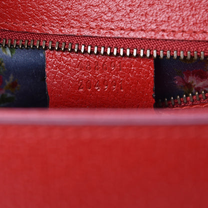 Gucci Calfskin Bamboo Web Medium Falena Moth Top Handle Bag Hibiscus Red 7 of 10