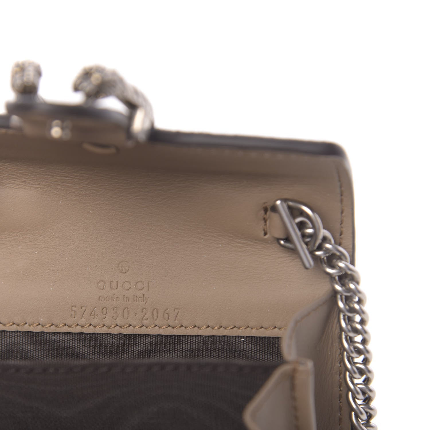Gucci GG Supreme Monogram Dionysus Coin Purse Taupe 6 of 9