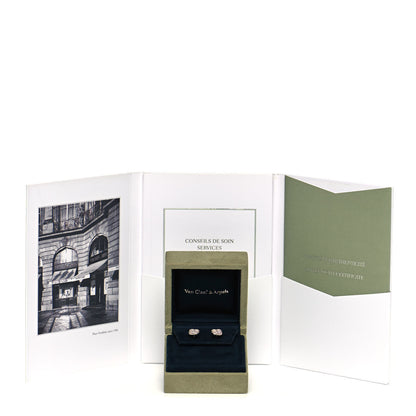 Van Cleef & Arpels 18K White Gold Diamond Sweet Alhambra Earrings 5 of 5