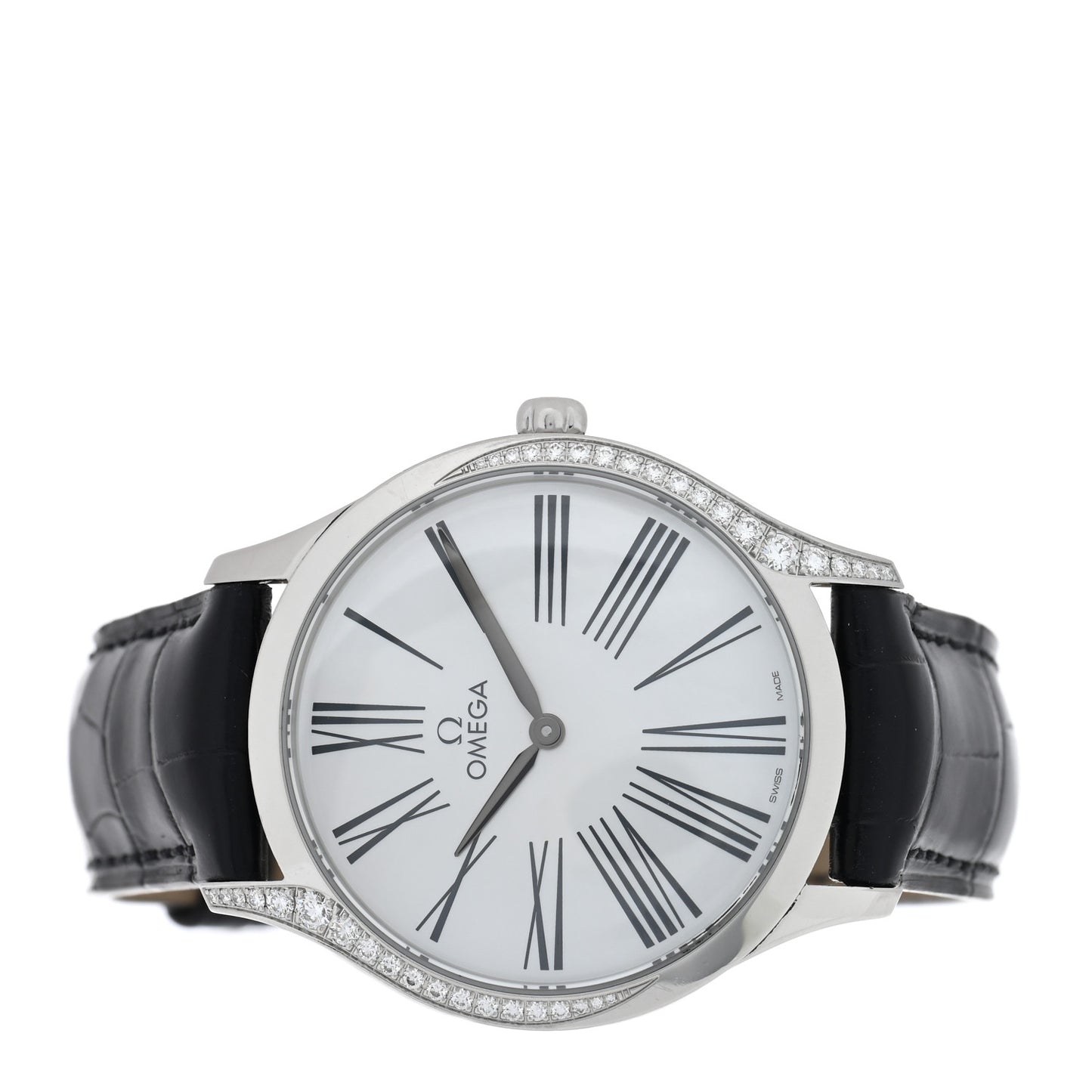Stainless Steel Alligator Diamond Mother of Pearl 36mm De Ville Tresor Quartz Watch 428.17.36.60.05.001