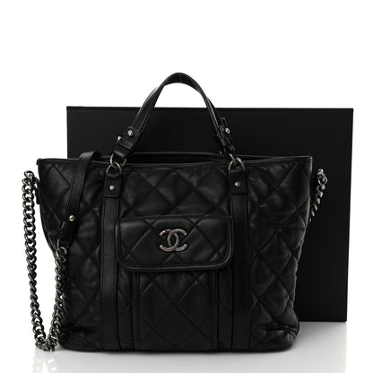 Chanel Calfskin Quilted Small Casual Riviera Tote Black 14 of 14
