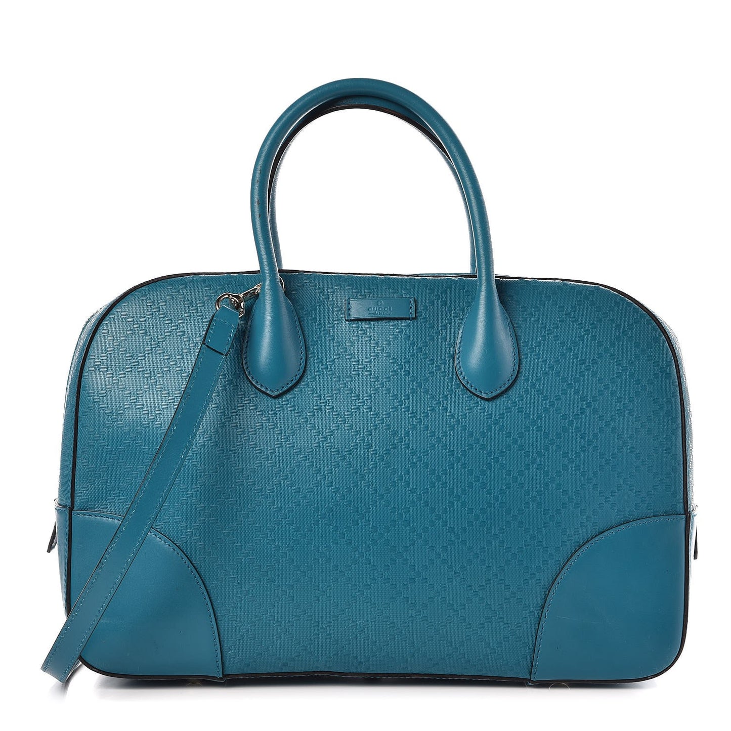 Calfskin Bright Diamante Top Handle Bag Deep Cobalt