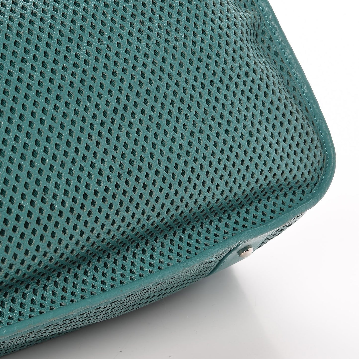 Calfskin Perforated Up In The Air Tote Green