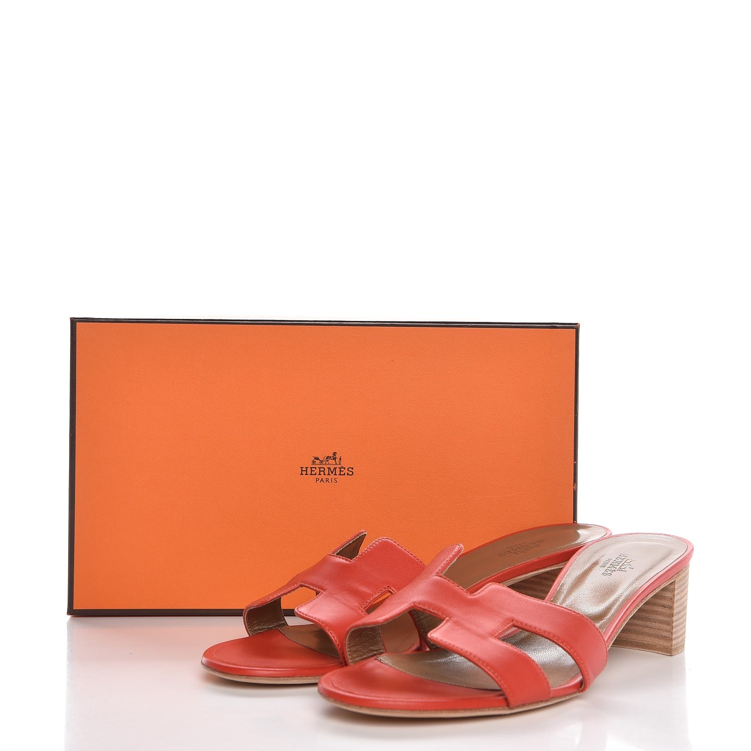 Hermes Nappa Oasis Sandals 40.5 Rouge Orange 9 of 9