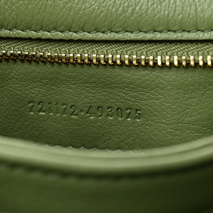 Gucci Roxy Calfskin Web Medium Blondie Top Handle Shoulder Flap Bag Salamander Green 7 of 12