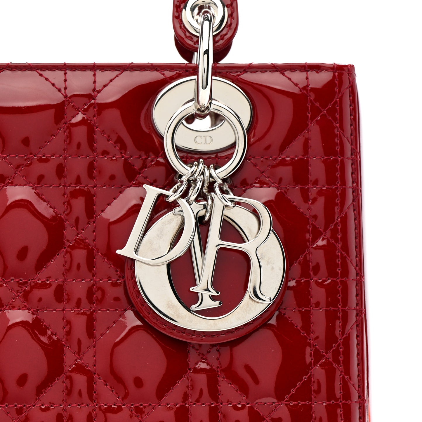 Patent Cannage Medium Lady Dior Red