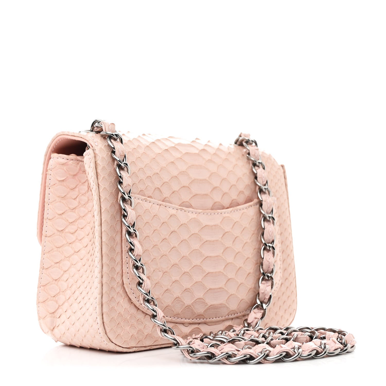 Chanel Snakeskin Mini Square Flap Light Pink 3 of 12