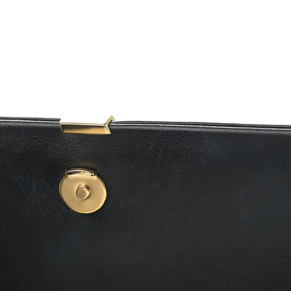 Saint Laurent Calfskin Crocodile Embossed Monogram Chain Wallet Black 12 of 12