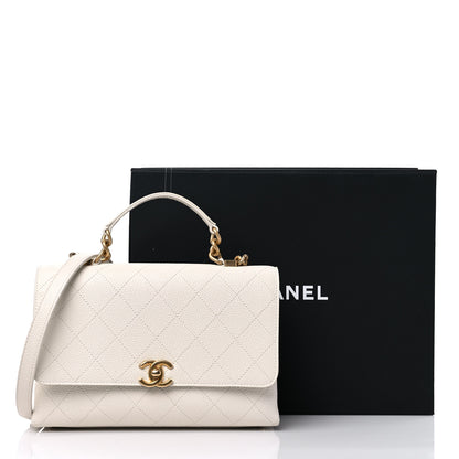 Chanel Caviar Diamond Stitched Small Top Handle Flap White 18 of 18