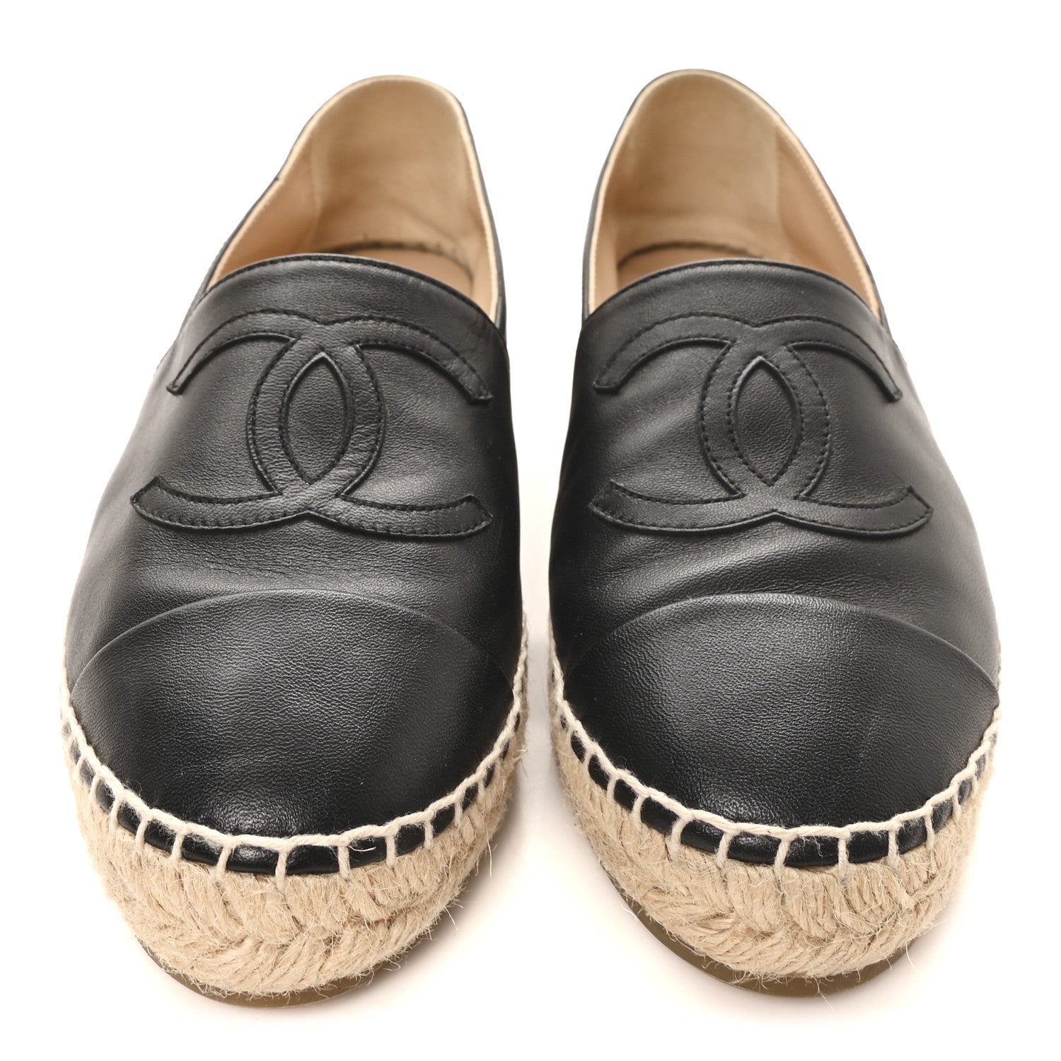 Chanel Lambskin CC Espadrilles 38 Black 3 of 9