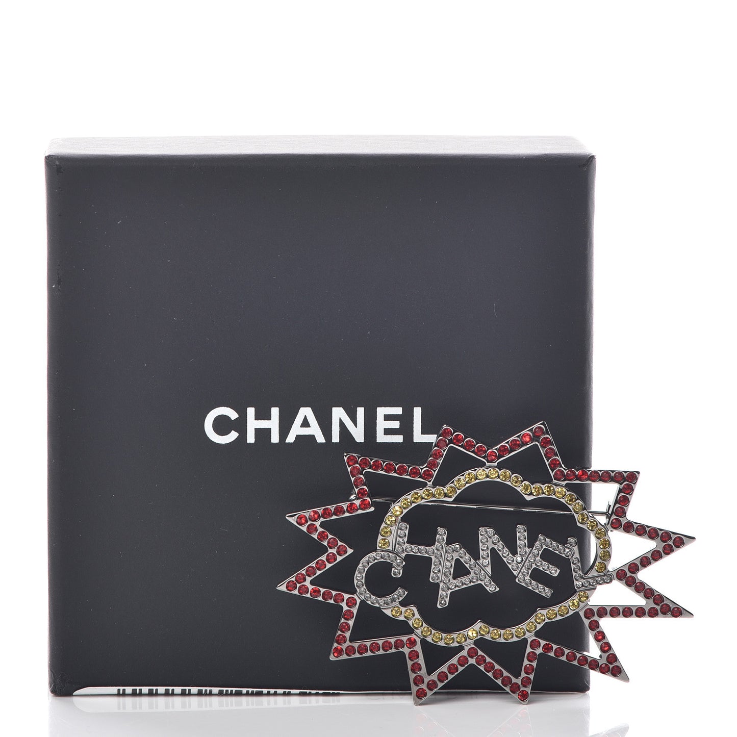 Ruthenium Crystal CC Brooch Red Yellow