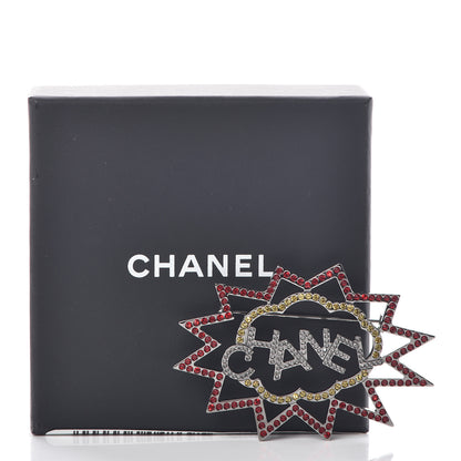 Chanel Ruthenium Crystal CC Brooch Red Yellow 5 of 5