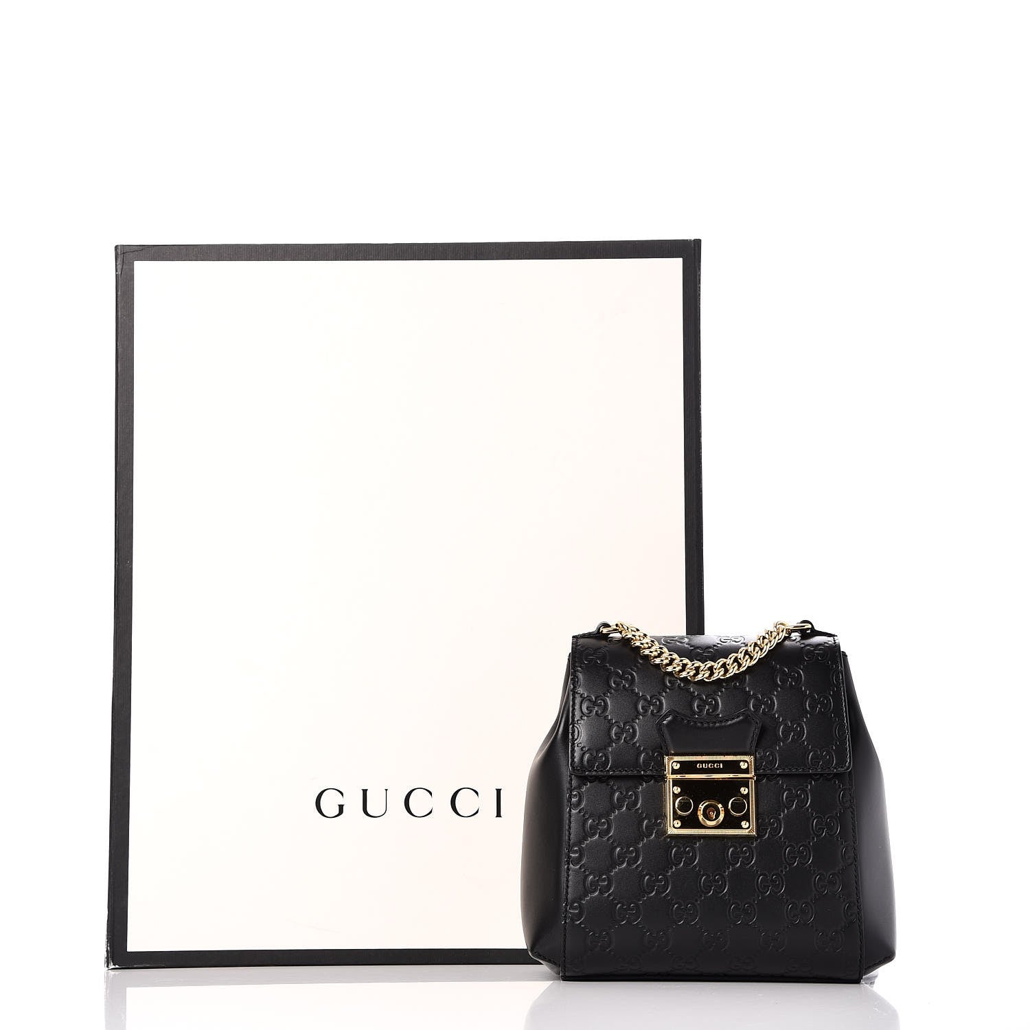 Gucci Guccissima Signature Padlock Backpack Black 8 of 9