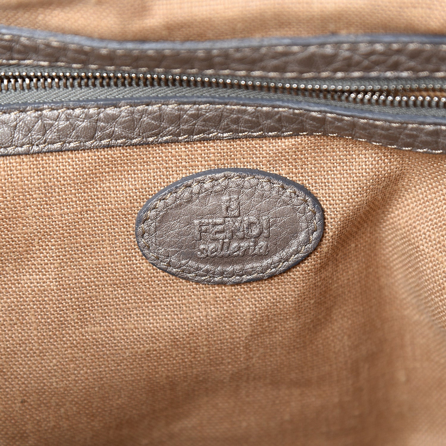 Fendi Cuoio Romano Selleria Small Bucket Peltro 5 of 11
