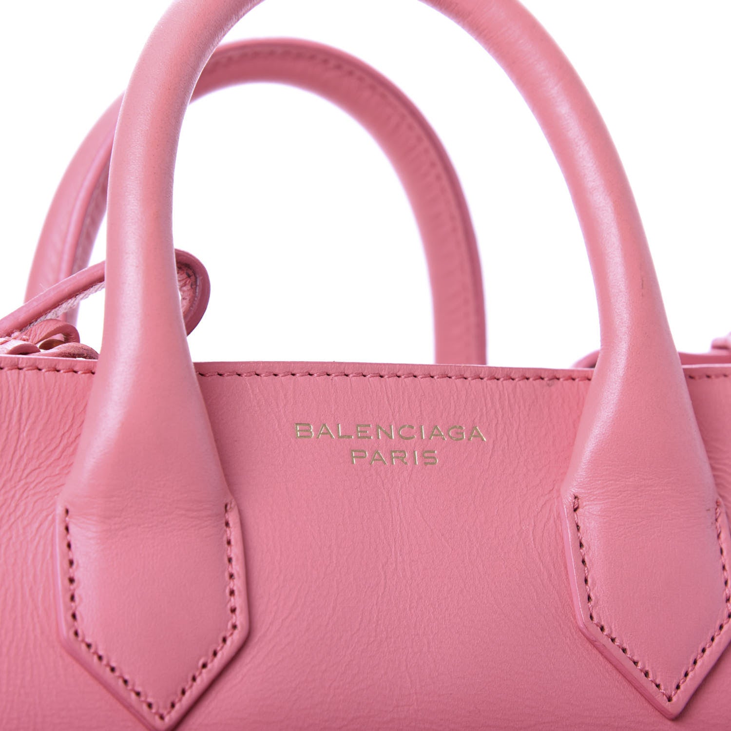 Balenciaga Calfskin Padlock Mini All Afternoon Tote Rose Fluo 13 of 14