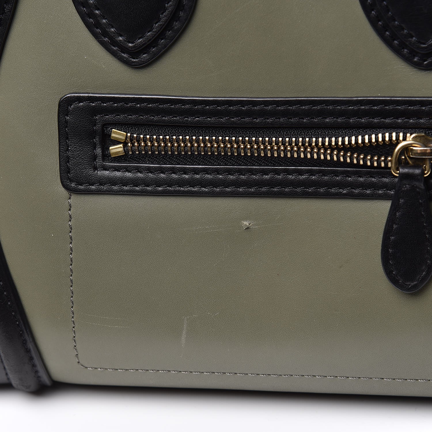 Celine Satin Calfskin Suede Micro Tri-Color Luggage Almond 6 of 15