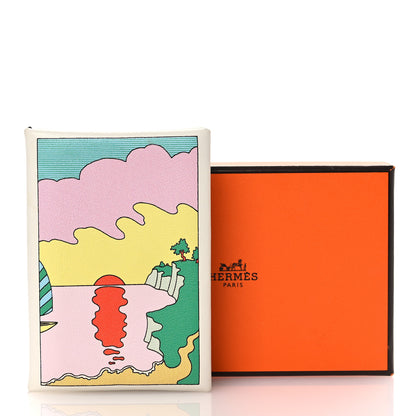 Hermes Swift Le Lever Printed Calvi Duo Card Case White Multicolor 9 of 9