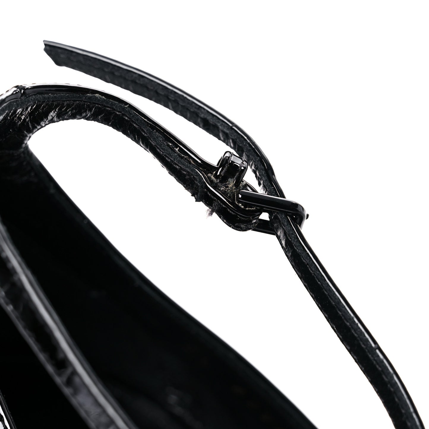Patent Calfskin Opyum 110 Sandals 39 Black