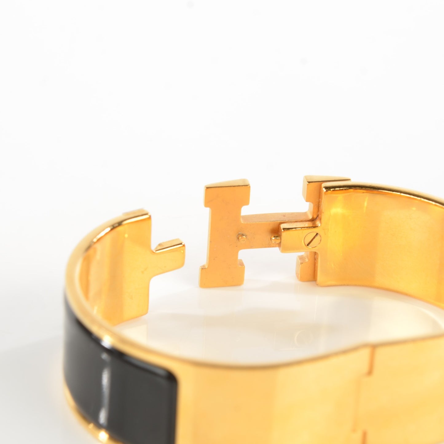 Enamel Wide Clic Clac H Bracelet GM Black