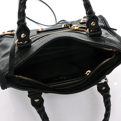 Balenciaga Satin Classic Gold Hardware Mini City Black 5 of 7