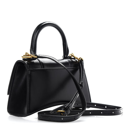 Balenciaga Shiny Box Calfskin Hourglass Top Handle Bag XS Black 3 of 9