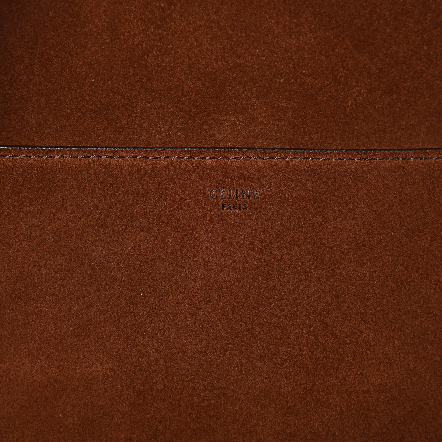 Suede Calfskin Sangle Bucket Bag Chestnut