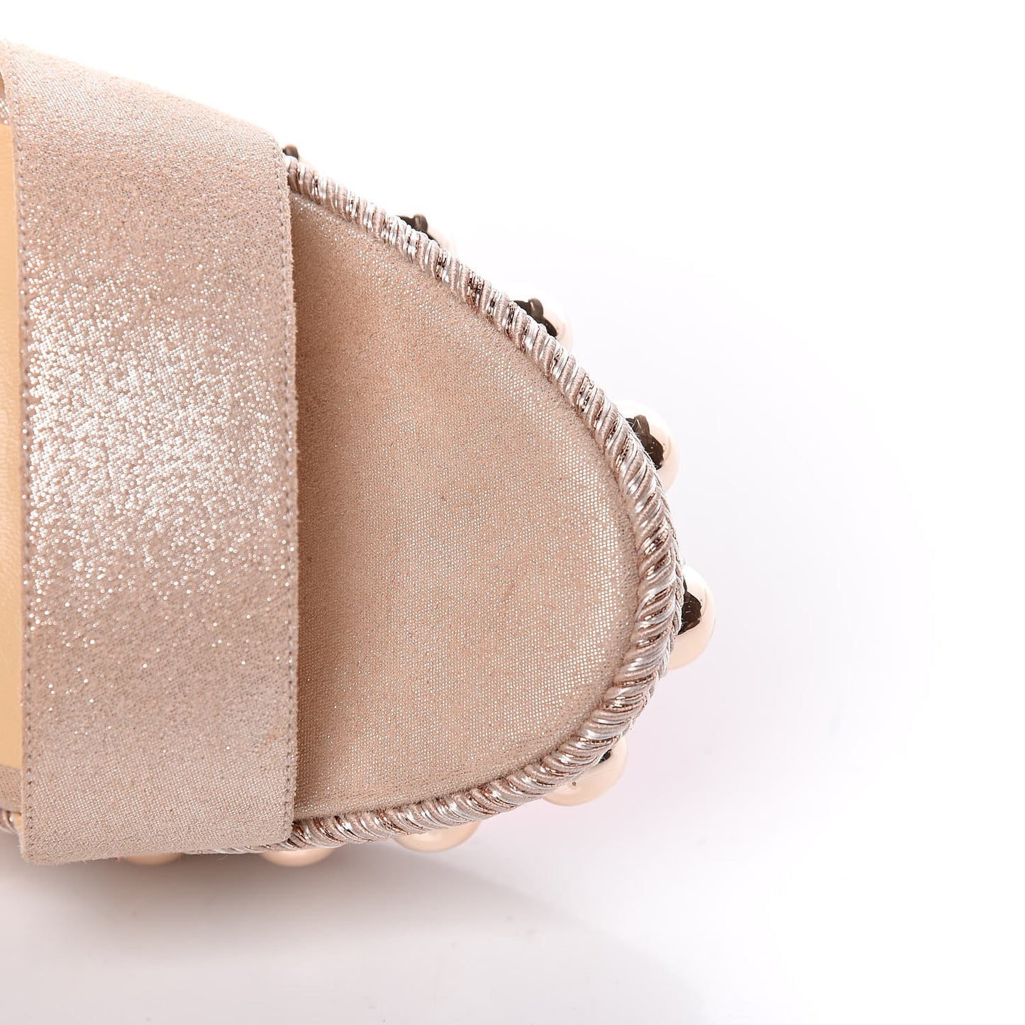 Suede Lame Chocazeppa 120 Platform Wedge Sandals 40 Poudre