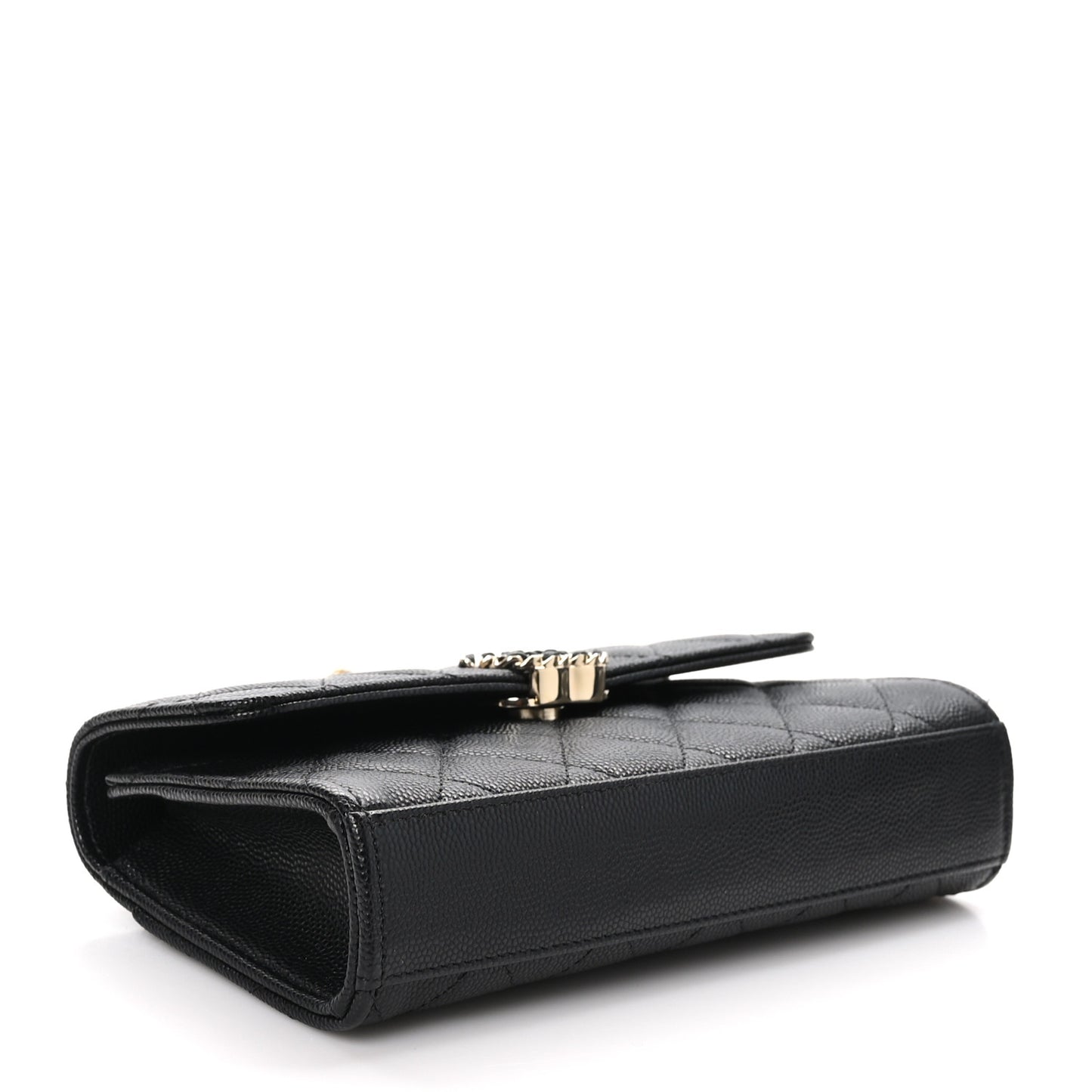 Caviar Quilted Chain Match Top Handle Phone Holder With Chain Black